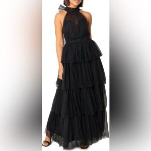 Petal & Pop Frances Halter Neck Tiered Tulle Gown size medium
